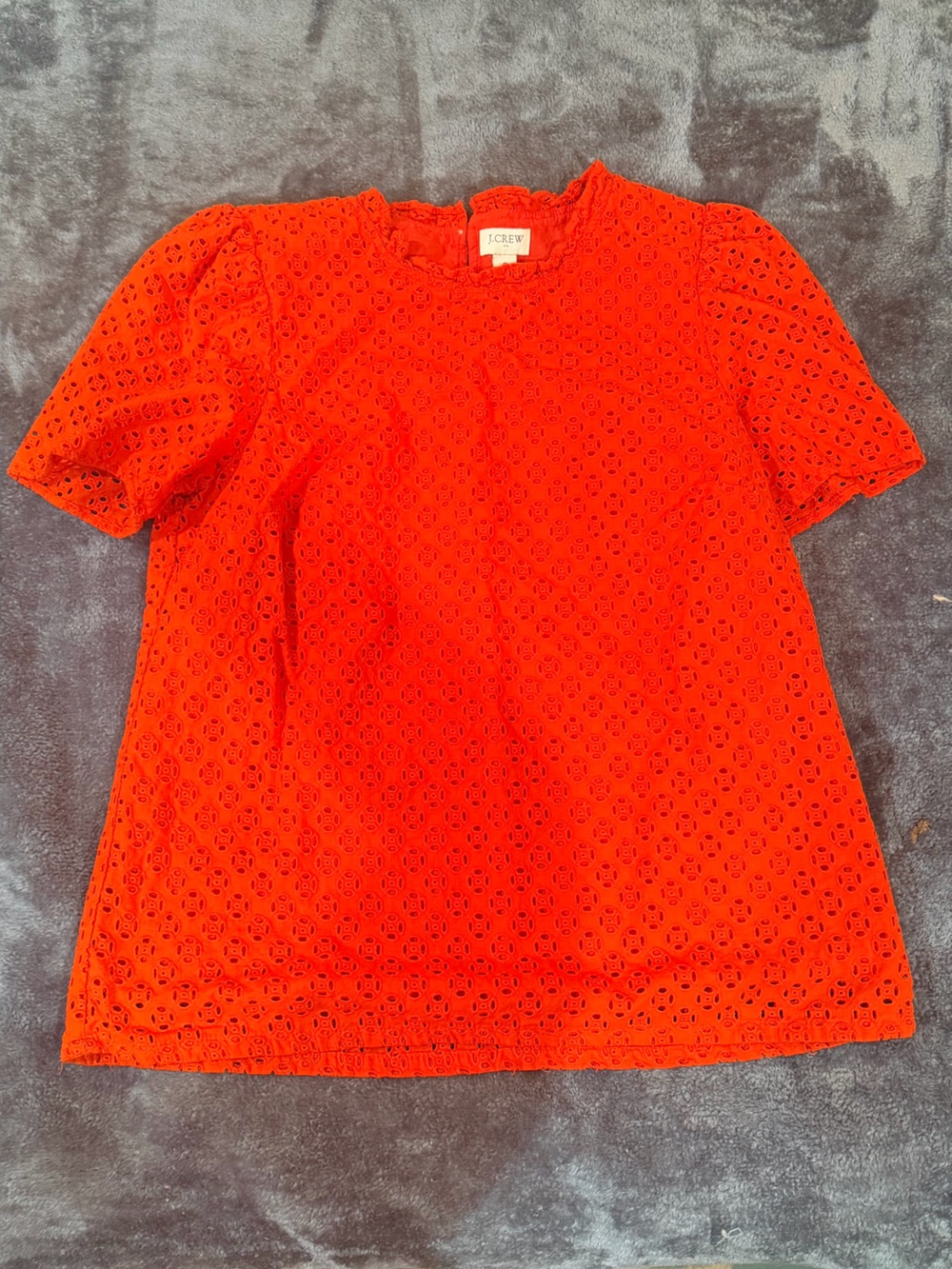 J. Crew Red Eyelet Off-Shoulder Top